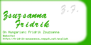 zsuzsanna fridrik business card